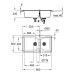 Кухонная мойка Grohe K700 90 Черный гранит