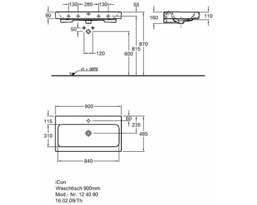 Раковина Geberit Icon 90 см