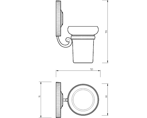 Стакан для зубных щеток Migliore Montecarlo 31517 Белый Бронза