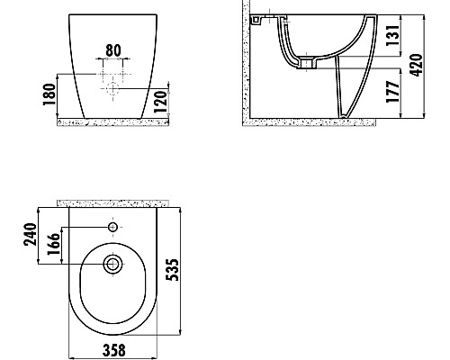 Биде Creavit Free FE500-00CB00E-0000 Белое
