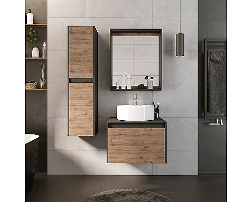 Тумба под раковину Grossman Смарт 60 106009 подвесная Веллигтон Графит