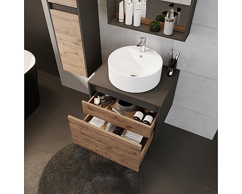 Тумба под раковину Grossman Смарт 60 106009 подвесная Веллигтон Графит