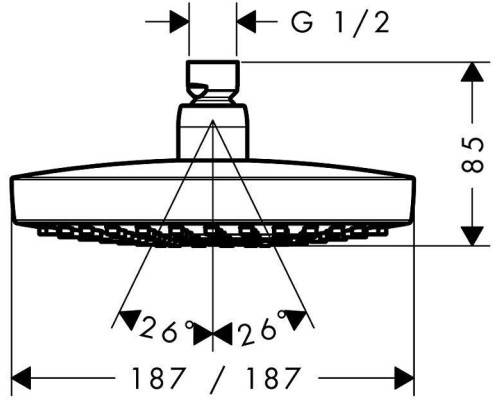 Верхний душ Hansgrohe Croma Select E 180 2jet 26524000