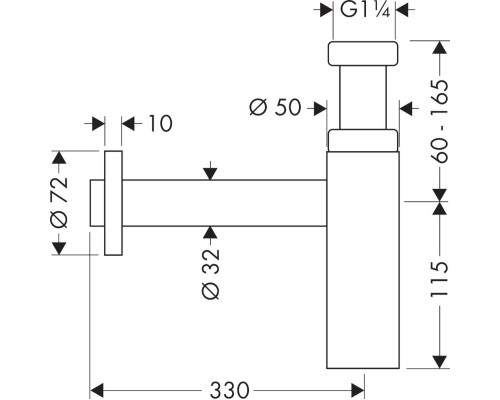 Сифон для раковины Hansgrohe Flowstar S 52105140 Шлифованная бронза