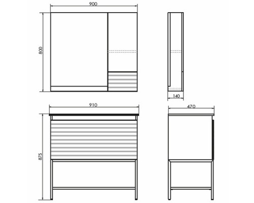 Тумба с раковиной Comforty Страсбург 90 00-00006557 Дуб дымчатый