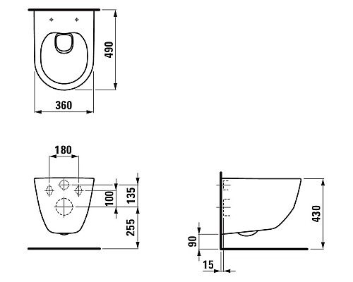 Чаша Laufen Pro Rimless 8.2096.5.000.000.1