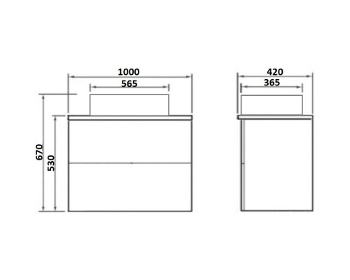 Тумба под раковину Orange Otto Ot-100TuSTONE подвесная Белый глянцевый