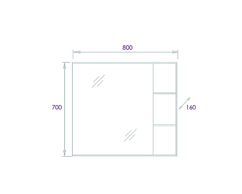 Зеркальный шкаф Onika Легран 80.00У 208092 Дуб галифакс
