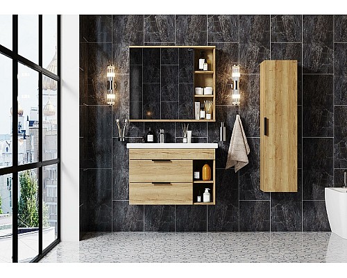 Зеркальный шкаф Onika Легран 80.00У 208092 Дуб галифакс