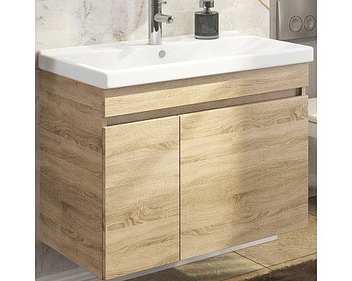 Тумба с раковиной Comforty Тромсе 80 00004142219 подвесная Дуб сонома