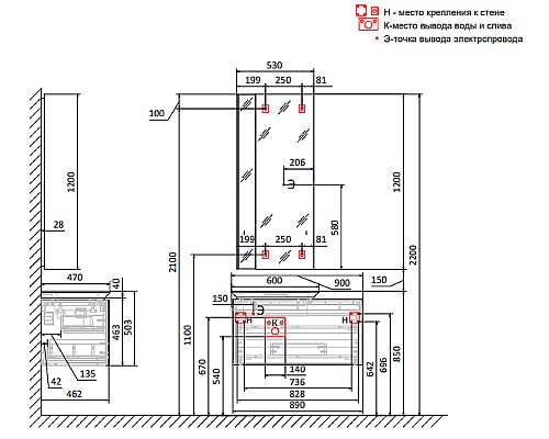 Зеркало Jorno Incline 53 Inc.02.53/P/А/JR с подсветкой с сенсорным выключателем Зеркало Jorno Incline 53 Inc.02.53/P/А/JR с подсветкой с сенсорным выключателем