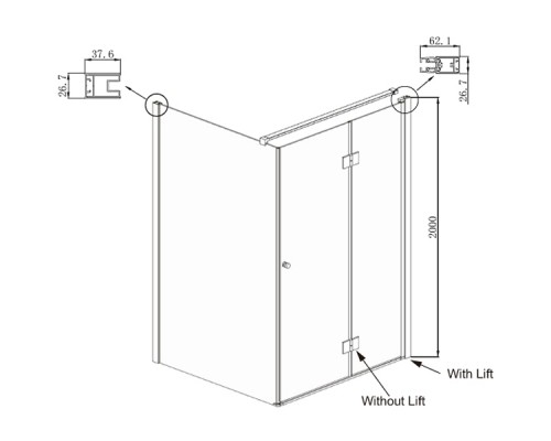 Душевой уголок Ambassador Diamond 100х100 12011106R профиль Хром стекло прозрачное