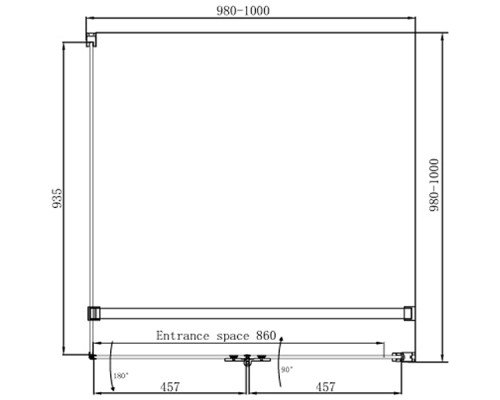 Душевой уголок Ambassador Diamond 100х100 12011106R профиль Хром стекло прозрачное