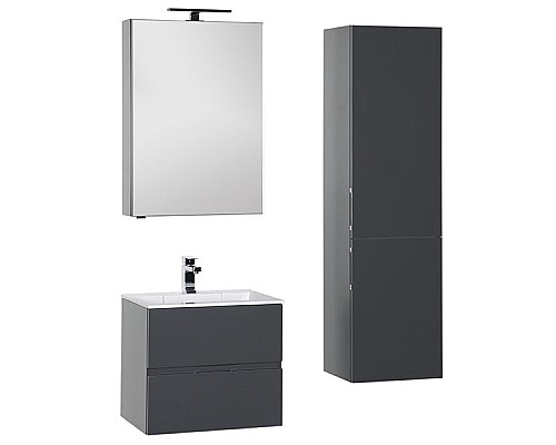 Тумба под раковину Aquanet Алвита 100 240112 подвесная Серый антрацит