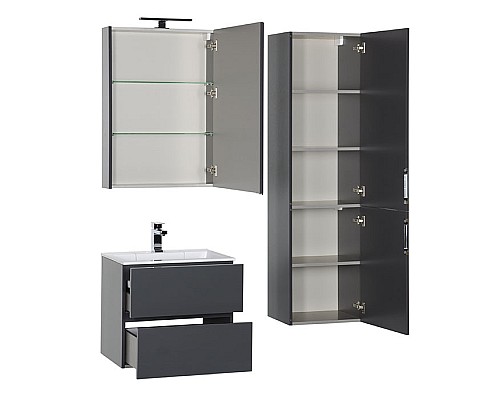 Тумба под раковину Aquanet Алвита 100 240112 подвесная Серый антрацит