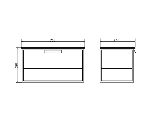 Тумба с раковиной Comforty Бонн 75 00-00008475 подвесная Дуб дымчатый