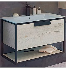 Тумба с раковиной Comforty Бонн 75 00-00008475 подвесная Дуб дымчатый