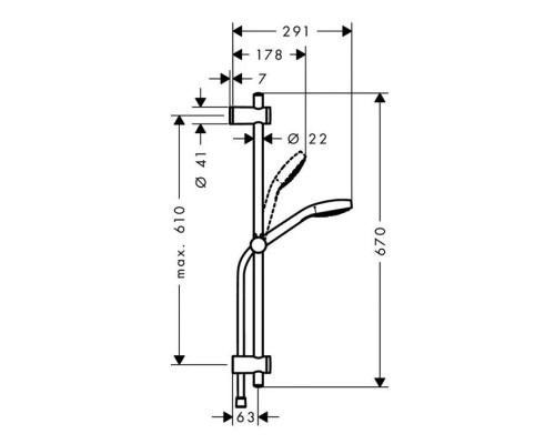 Душевой комплект Hansgrohe Croma хром 26710400
