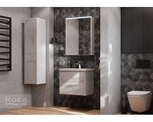 Зеркальный шкаф Roca Ronda 60 ZRU9303007 белый матовый/бетон