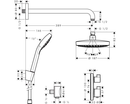 Набор смесителей Hansgrohe Croma Select S 27295000