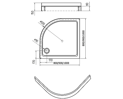 Акриловый поддон для душа Aquatek 100x100 DPA-0000002 Белый