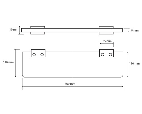 Стеклянная полка Bemeta Via 135002352 Хром