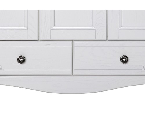 Тумба под раковину ASB-Woodline Салерно 80 9696 Белая с патиной Серебро