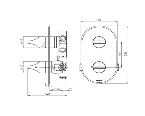 Смеситель для душа Bossini Apice Z00500.030 с термостатом Хром