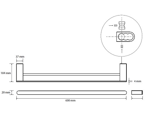 Полотенцедержатель Bemeta Galla 108104050 двойной Черный матовый
