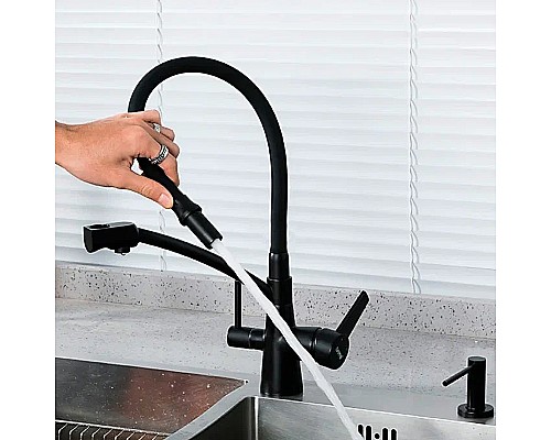 Смеситель для кухни Gappo G4398-16 Черный матовый