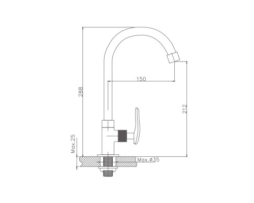Кран для одного типа воды Cron CN4185 Хром