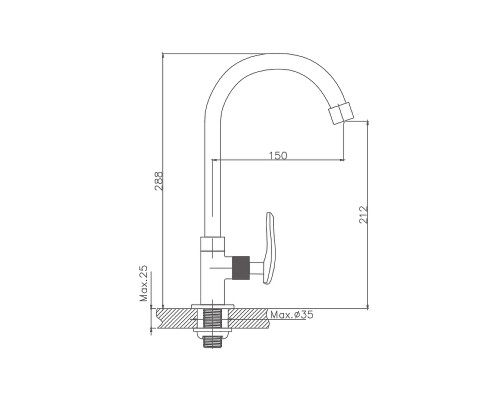Кран для одного типа воды Cron CN4185 Хром