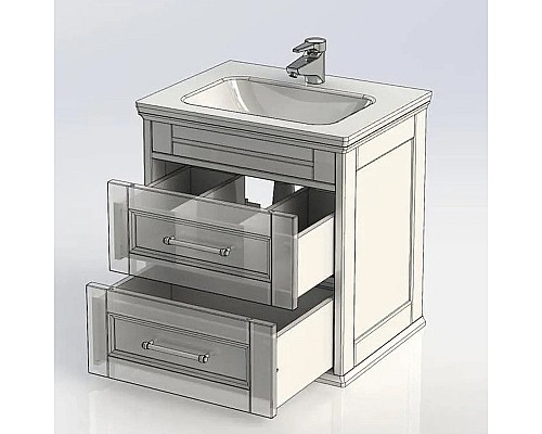 Тумба под раковину Aquanet Бостон 60 209679 подвесная Белый матовый