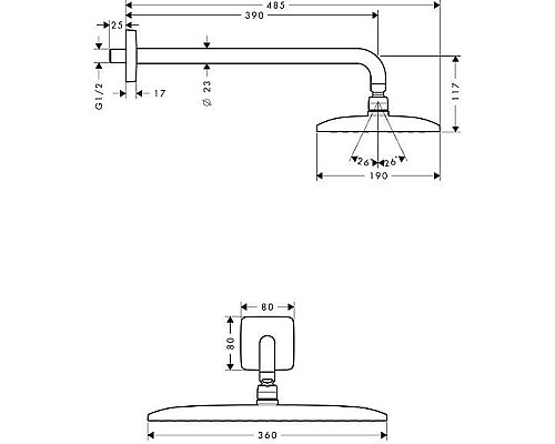 Верхний душ Hansgrohe Raindance E 360 AIR 27376000 Верхний душ Hansgrohe Raindance E 360 AIR 27376000
