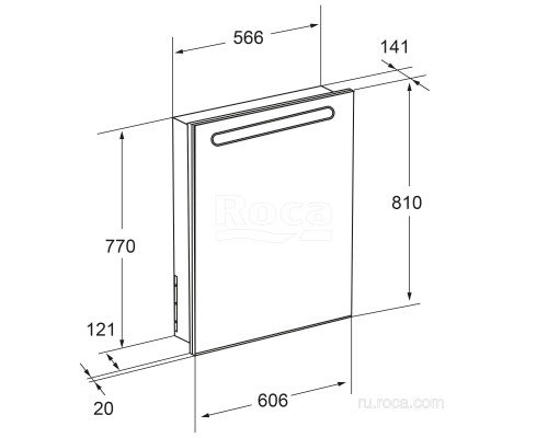 Зеркальный шкаф Roca Victoria Nord 60 L ZRU9000029