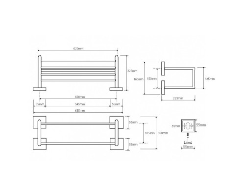 Полочка для полотенец Bemetaa с вешалкой Bemeta 132205102