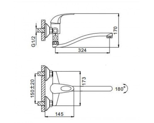 Смеситель для ванны Frap H02 F2102-B универсальный Хром