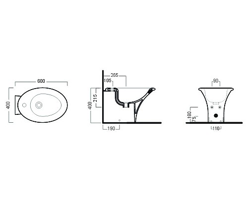 Биде Hatria Sculture YR42 Белое