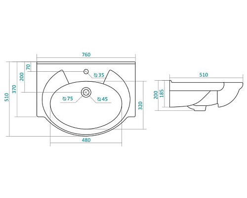 Мебельная раковина SANTEK Q 80 1.WH11.0.259