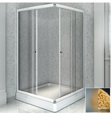 Душевой уголок Radomir 100x110 L с поддоном профиль Белый стекло матовое