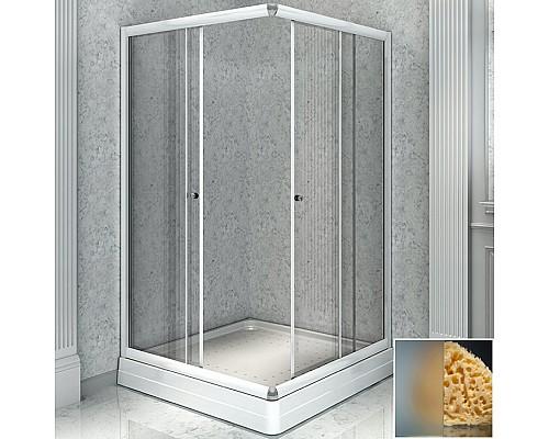 Душевой уголок Radomir 100x110 L 1-03-1-1-0-1231 с поддоном профиль Белый стекло матовое