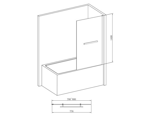 Шторка на ванну ABBER Immer Offen AG70080B