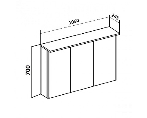 Зеркальный шкаф Runo Лира 105 00-00000254
