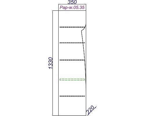 Шкаф пенал Clarberg Papyrus Wood 35 Pap-w.05.35/LIGHT подвесной Светлое дерево
