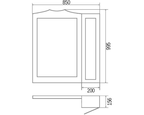 Зеркало со шкафом Orange Classic 85 Белое