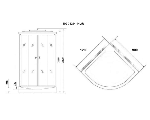 Душевая кабина Niagara Classic 120х90 NG-33294-14L без гидромассажа