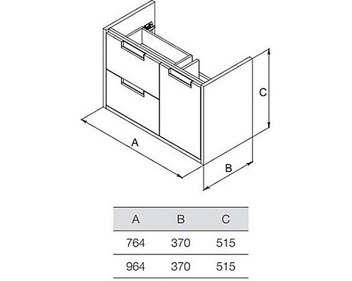 Тумба под раковину Roca Etna 80 857301445 подвесная Дуб верона
