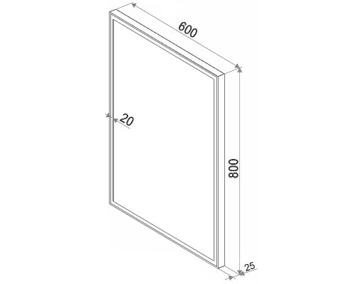 Зеркало Sintesi Kanto 60 SIN-SPEC-KANTO-CROMO-60 с подсветкой Хром матовый с сенсорным выключателем