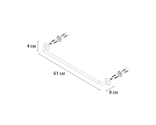 Полотенцедержатель FIXSEN Kvadro трубчатый 60 FX-61301
