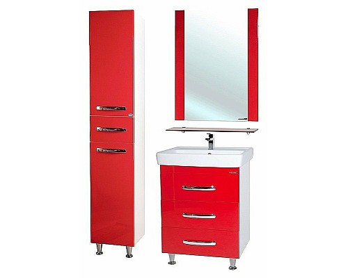Шкаф пенал Bellezza Рокко 35 4623704090038 Красный Белый